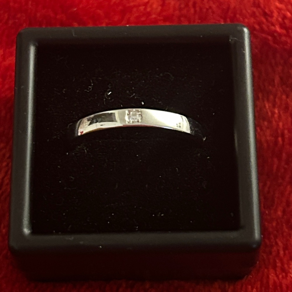 Moissanite Diamond Silver Adjustable Ring - image 1